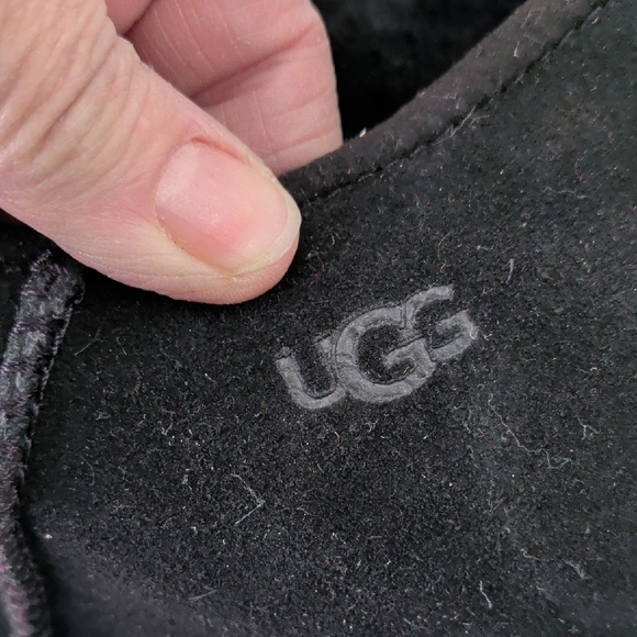 UGG Clog Cottage Black Suede Platform Wool Lined Slip-on Mule 1143834 - Picture 5 of 9